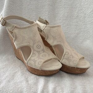Fergalicious Lace Cream Wedges